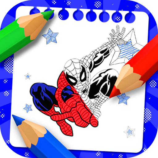 spider super heroes coloring man cartoon boy hero أيقونة