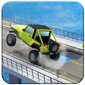 Cross Broken Bridge Car Driving icon