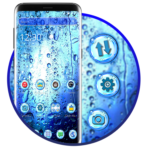 Blue rain drops theme icon