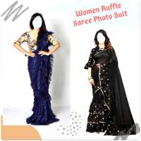 Women Ruffle Saree Photo Suit on 9Apps