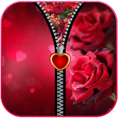 Red Rose Zipper Screen Lock icon