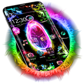 Neon Pink Scary Clock Theme icon
