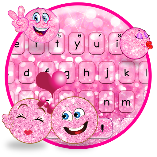 Tema Emoji glitter rosa carino icon