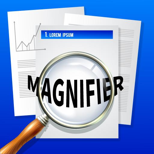 Magnifier Pro and magnifying glass with Flashlight icon