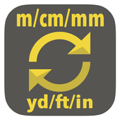 m, cm, mm to yard, feet, inch converter tool icon