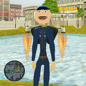Police Stickman Jetpack Miami Crime icon