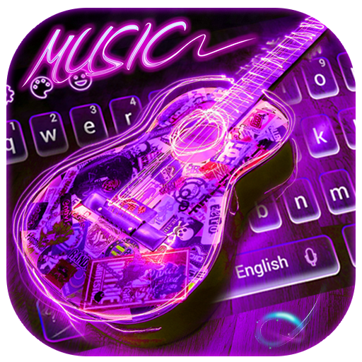 Neon Guitar Music Keyboard Theme icon