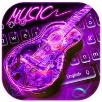 Neon Guitar Music Keyboard Theme