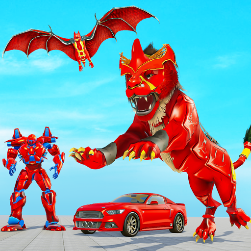 Lion Robot Car Game 2021 – Flying Bat Robot Games icon