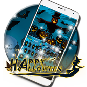 Halloween keyboard blue icon