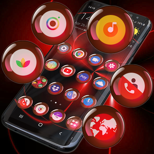 Theme Launcher - Orb Red Icon Changer Free Round icon