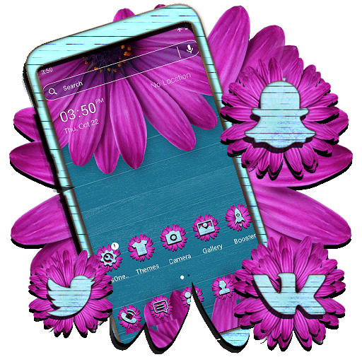 Wooden Pink Flower Theme icon
