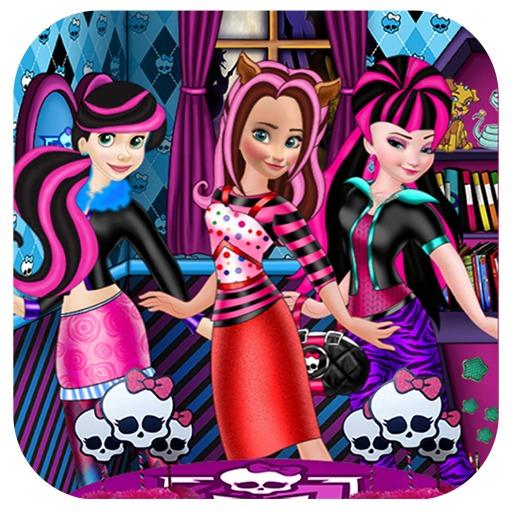 Girls fashion dress up games icon