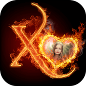 Fire Text Photo Frame icon