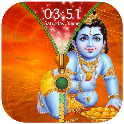 Lord Krishna Zipper Lock Screen icon