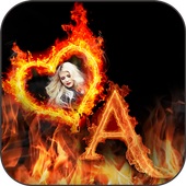 Fire Text Photo Frames icon