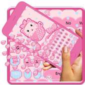 Cute Pink Kitty Tea Cup 3D Keyboard Theme on 9Apps