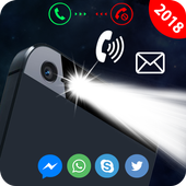 Flash on call and sms: Flashlight alert on call icon