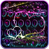 الحب نيون إضاءة لوحة المفاتيح أيقونة