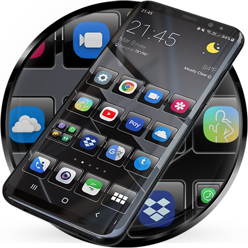 Launcher Theme - Dusk Black Icon Pack Wallpaper icon