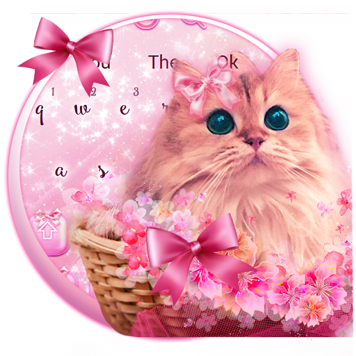 Cute Pink Kitty Love Keyboard Theme icon