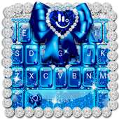 Blue Glitter Bow Keyboard Theme on 9Apps