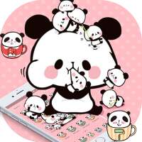 Pink Cartoon Cute Panda Theme on 9Apps