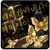 Golden Flower Butterfly Keyboard Theme icon