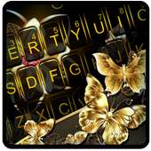 Golden Flower Butterfly Keyboard Theme