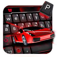 Red Sports Car Racing Keyboard Theme