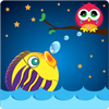 Angry fishes game on reaction icon