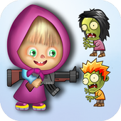 Машенька против зомби веселая игра иконка
