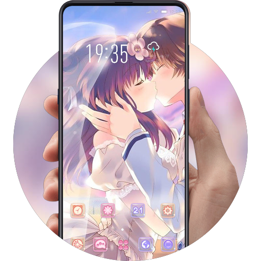Love theme | romantic anime couple kiss icon