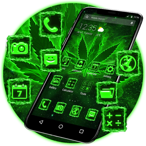 Neon Green Weed APUS Launcher Theme icon