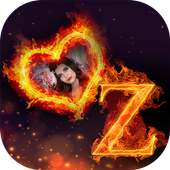 Fire Text Photo Frame Insta DP on 9Apps