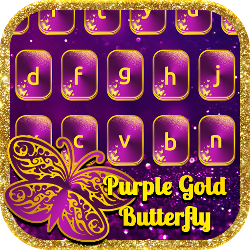 Purple Gold Butterfly Keyboard иконка