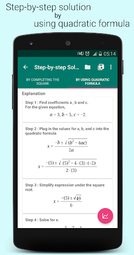 Quadratic Equation Solver with Steps and Graphs screenshot 3