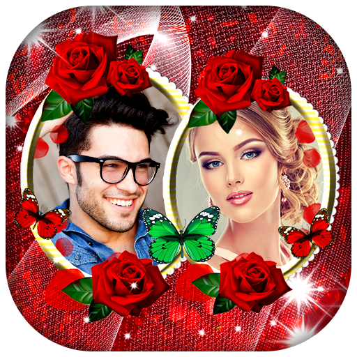 ikon Red Rose Dual Photo Frames