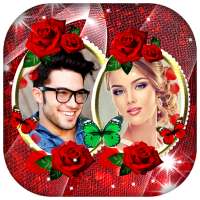 Red Rose Dual Photo Frames