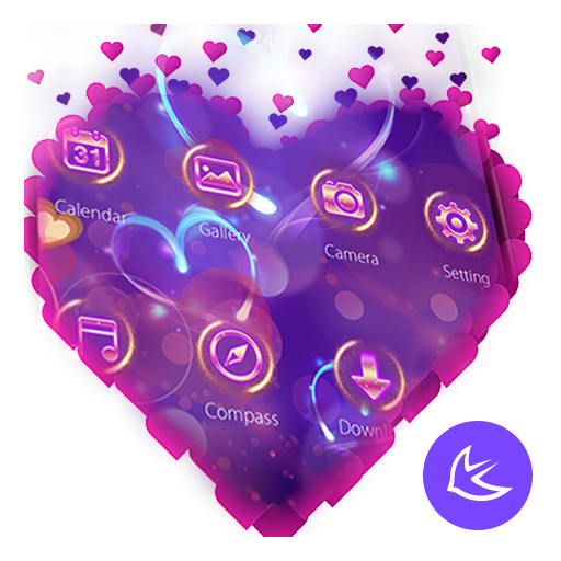 Purple Love Flower- APUS Launcher Free Theme icon
