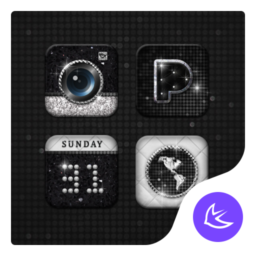 Bling Black &amp; White APUS Launcher theme icon