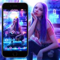 Fancy Neon Trendy Sexy Girl Launcher Theme