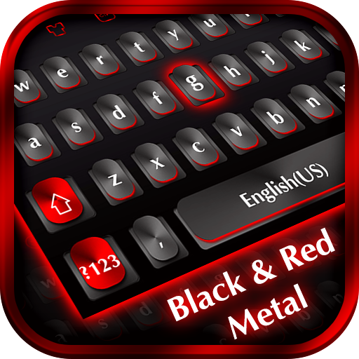 Black &amp; Red Metal Keyboard Theme icon