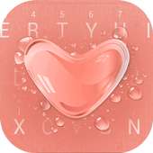 Rose Gold Heart Theme&Emoji Keyboard