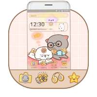 Cartoon Free Time Cat Couple Theme💓