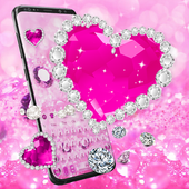 Pink Diamond Heart Keyboard Theme icon