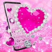 Pink Diamond Heart Keyboard Theme