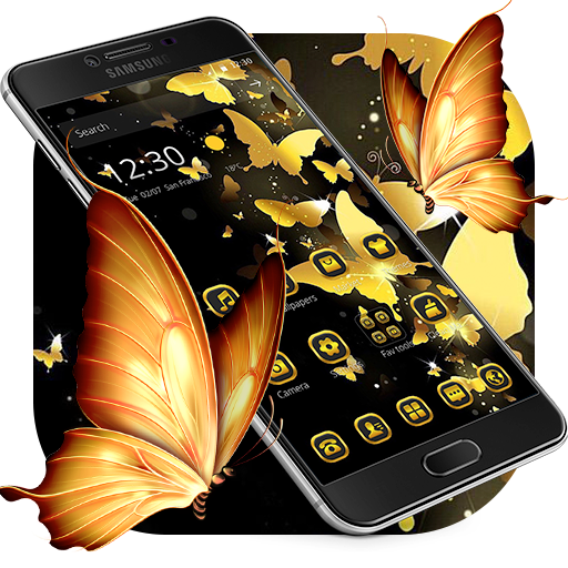 Gold Black Butterfly Theme icon