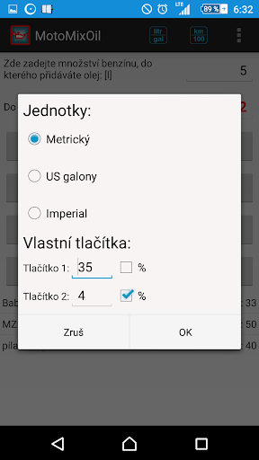 MotoMixOil (calculation of oil and gasoline mix) screenshot 4