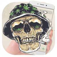 Smoking Warrior Helmet Skull Theme on 9Apps